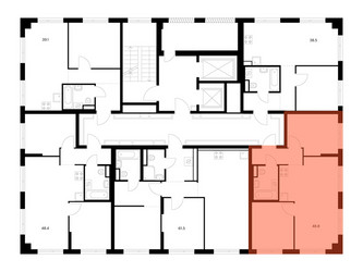 Планировка двухкомнатной(квартира) площадью 48.8 квадратных метров в ЖК “ЖК Онежский вал”