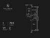 Планировка однокомнатной(квартира) площадью 79.9 квадратных метров в “ЖК Full House (Фулл Хаус)”