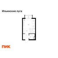 Планировка студии(квартира) площадью 22.3 квадратных метров в “ЖК Ильинские луга”