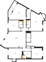 Планировка 4+ комнатной(квартира) площадью 413.7 квадратных метров в ЖК “ЖК Вавилово”