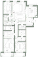 Планировка трехкомнатной(квартира) площадью 194.95 квадратных метров в “Фамильный дом Люче”