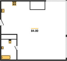 Планировка однокомнатной(апартаменты) площадью 84 квадратных метров в “ЖК Neva Towers (Нева Тауэрс)”