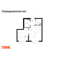 Планировка однокомнатной(квартира) площадью 36.2 квадратных метров в “ЖК Середневский лес”
