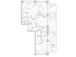 Планировка двухкомнатной(квартира) площадью 97.34 квадратных метров в “Архитектурный проект Мыс”