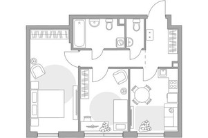 Планировка двухкомнатной(квартира) площадью 51.99 квадратных метров в “ЖК Нижегородская от Гранель”