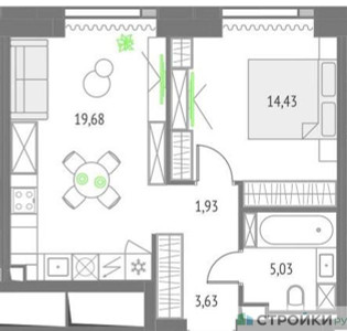 Планировка квартиры, ID 375420