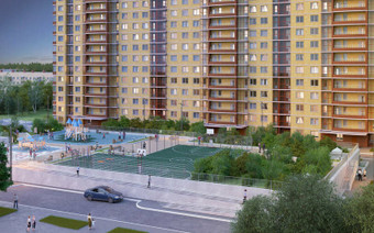 Вид сбоку на ЖК «Золотые ворота»