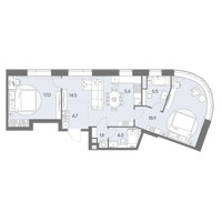 Планировка трехкомнатной(квартира) площадью 72.1 квадратных метров в “ЖК Родина Переделкино”