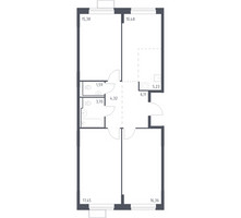 Планировка трехкомнатной(квартира) площадью 80.62 квадратных метров в “ЖК Молжаниново”