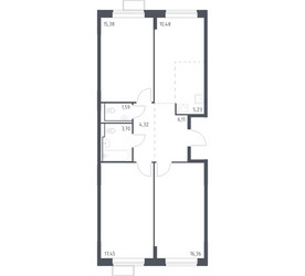 Планировка трехкомнатной(квартира) площадью 80.62 квадратных метров в ЖК “ЖК Молжаниново”