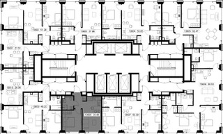 Планировка однокомнатной(квартира) площадью 35.5 квадратных метров в “ЖК SET (Сет)”