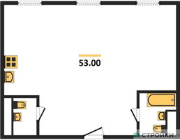 Планировка двухкомнатной(квартира) площадью 53 квадратных метров в “ЖК Движение. Тушино”