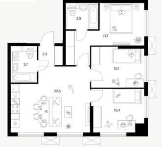 Планировка квартиры, ID 538006