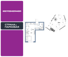 Планировка студии(квартира) площадью 28.22 квадратных метров в “ЖК Страна.Парковая”