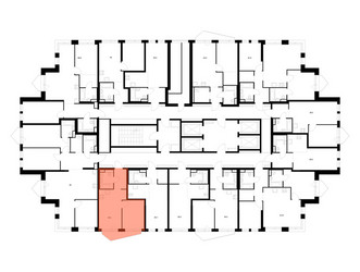 Планировка однокомнатной(квартира) площадью 34.3 квадратных метров в ЖК “ЖК Строгино 360”