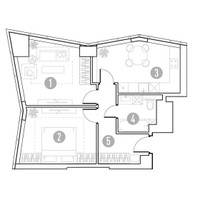 Планировка двухкомнатной(квартира) площадью 54.38 квадратных метров в “УНО Горбунова”