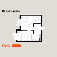 Планировка однокомнатной(квартира) площадью 35.2 квадратных метров в “ЖК Онежский вал”