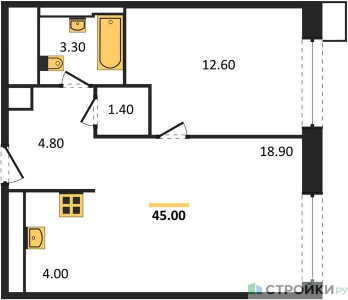 Планировка апартаментов, ID 445874