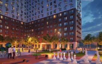 ЖК Митино Парк в вечернее время