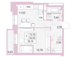 Планировка однокомнатной(квартира) площадью 31 квадратных метров в “ЖК Столичный”