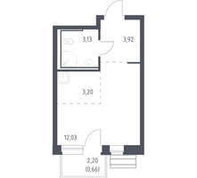 Планировка студии(квартира) площадью 22.9 квадратных метров в “ЖК Рублевский Квартал”