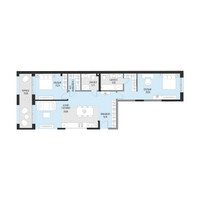 Планировка двухкомнатной(квартира) площадью 106.9 квадратных метров в “Клубный квартал Садовническая 69”