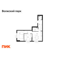 Планировка двухкомнатной(квартира) площадью 58.7 квадратных метров в “ЖК Волжский Парк”