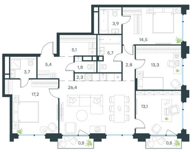 Планировка квартиры, ID 348206