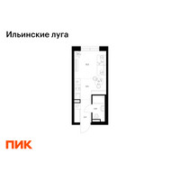 Планировка студии(квартира) площадью 20 квадратных метров в “ЖК Ильинские луга”