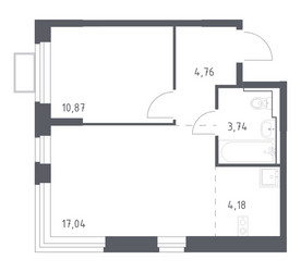 Планировка однокомнатной(квартира) площадью 40.1 квадратных метров в ЖК “ЖК Новое Видное”