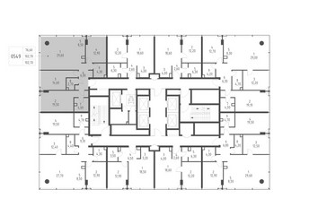 Планировка трехкомнатной(квартира) площадью 102.7 квадратных метров в ЖК “ЖК Слава”