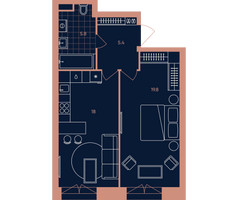 Планировка двухкомнатной(квартира) площадью 49 квадратных метров в “Квартал Эра”