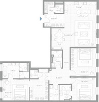 Планировка трехкомнатной(квартира) площадью 177.1 квадратных метров в “ЖК Николь”