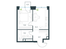 Планировка однокомнатной(квартира) площадью 35.9 квадратных метров в “ЖК Level Звенигородская”