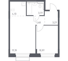 Планировка однокомнатной(квартира) площадью 40.81 квадратных метров в “ЖК Новое Внуково”