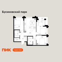 Планировка трехкомнатной(квартира) площадью 80.2 квадратных метров в “ЖК Бусиновский парк”