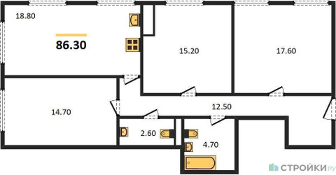 Планировка квартиры, ID 208162