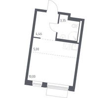 Планировка студии(квартира) площадью 22.81 квадратных метров в “ЖК Квартал Западный”