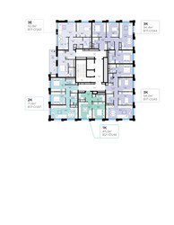 Планировка трехкомнатной(квартира) площадью 92.8 квадратных метров в ЖК “СберСити в Рублево-Архангельском”