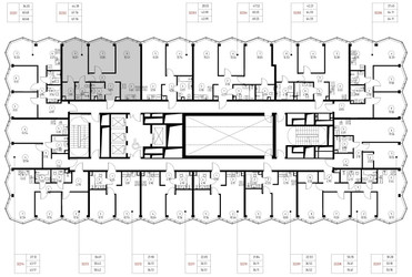 Планировка двухкомнатной(квартира) площадью 67.8 квадратных метров в ЖК “Дом премиум-класса МИРА”