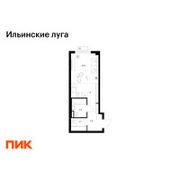 Планировка студии(квартира) площадью 27.8 квадратных метров в “ЖК Ильинские луга”