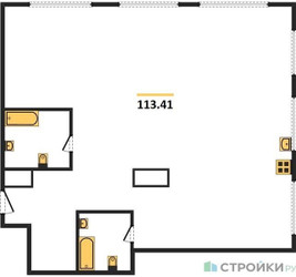 Планировка трехкомнатной(квартира) площадью 113.6 квадратных метров в ЖК “ЖК Very (Вери)”