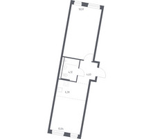 Планировка однокомнатной(квартира) площадью 48.06 квадратных метров в “ЖК Квартал Западный”