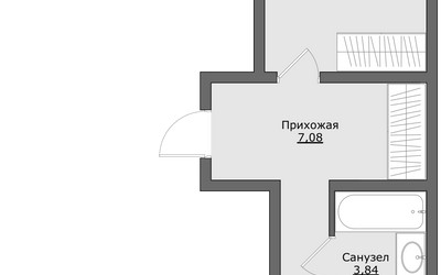 Планировка однокомнатной(квартира) площадью 41.6 квадратных метров в ЖК “ЖК Клевер”