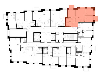 Планировка трехкомнатной(квартира) площадью 66.6 квадратных метров в ЖК “ЖК Онежский вал”