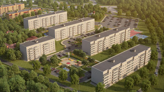 Вид на ЖК «Дружный» с высоты