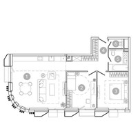 Планировка трехкомнатной(квартира) площадью 80.2 квадратных метров в “ЖК УНО Соколиная гора”