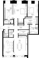 Планировка двухкомнатной(квартира) площадью 154.6 квадратных метров в “ЖК Климашкина 7/11”