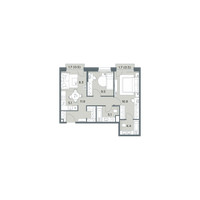 Планировка трехкомнатной(квартира) площадью 62.2 квадратных метров в “ЖК Станиславский”