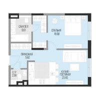 Планировка однокомнатной(квартира) площадью 56.2 квадратных метров в “Клубный квартал Садовническая 69”